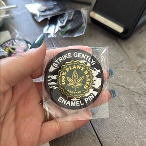 Strike Gently Weed Enamel Pin
